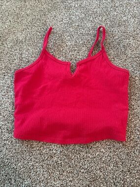 Red Ribbed V-Neck Cami Tank Top - Women's Bozzolo Size M